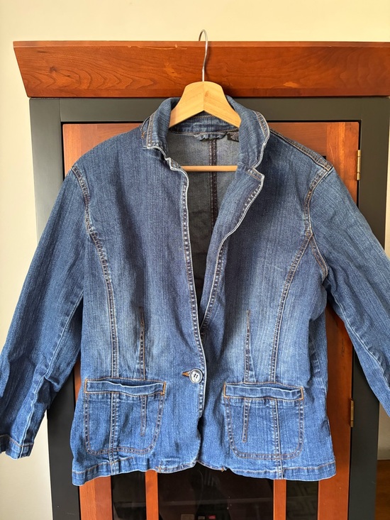a.n.a Jackets & Blazers - a.n.a Blue Denim Jacket Blazer